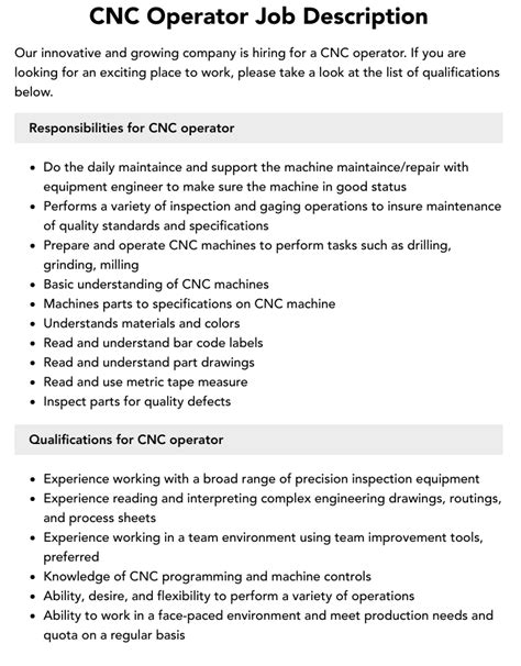 cnc machine operator vacancy|cnc setter operator job description.